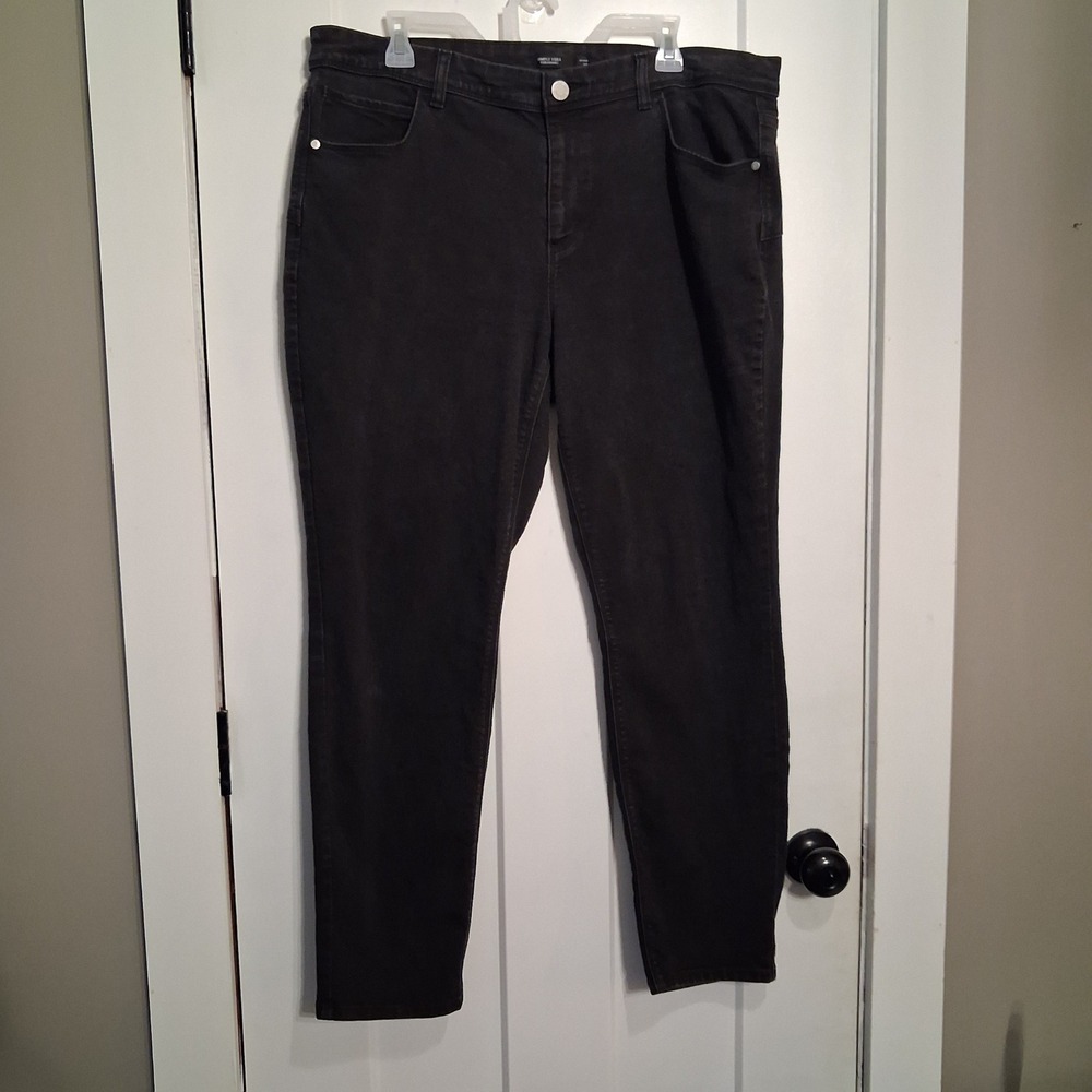 Simply Vera Vera Wang Womens Skinny Jeans Black High Rise Stretch Denim 16W